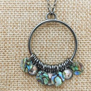 Velveteen hematite/silver tone necklace